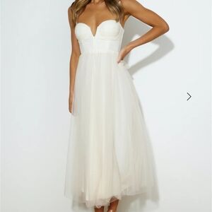 Hello Molly Ivory Tulle Midi Dress